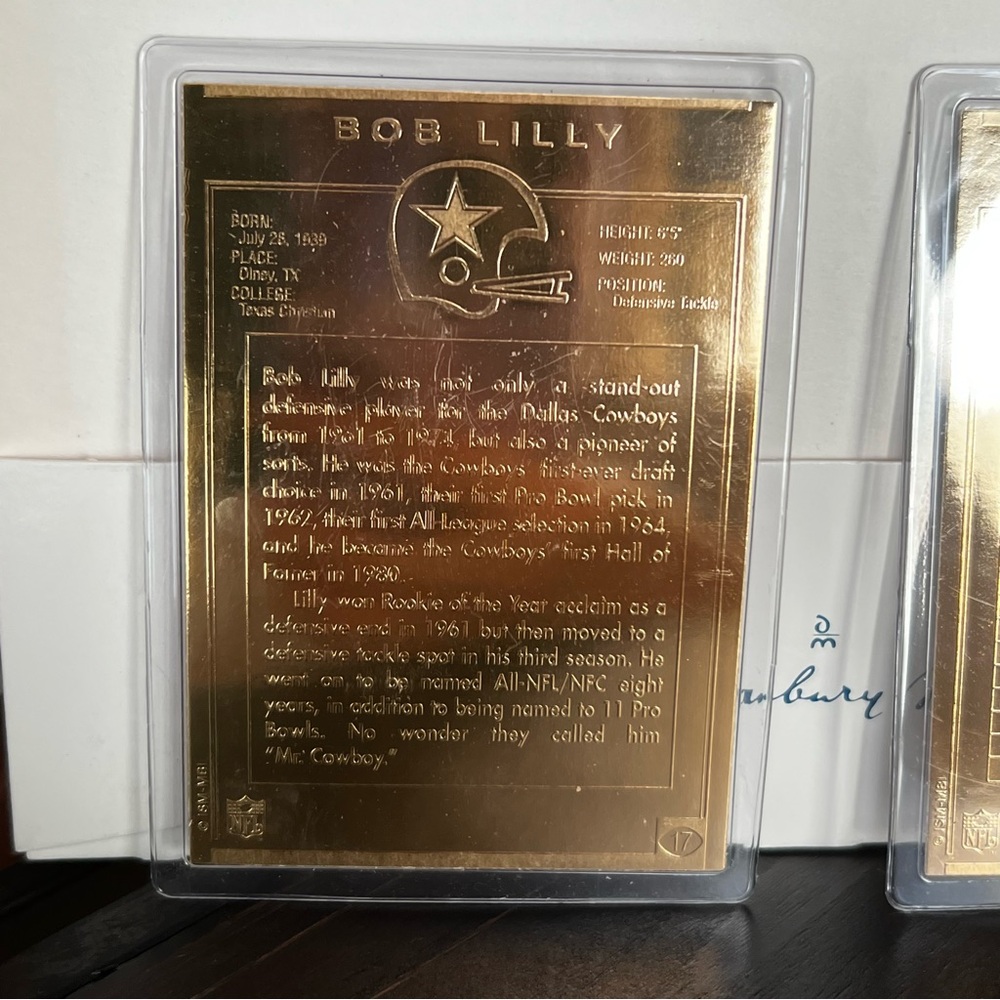 Danbury Mint 22kt Gold Football Legend Cards - Picture 5 of 6